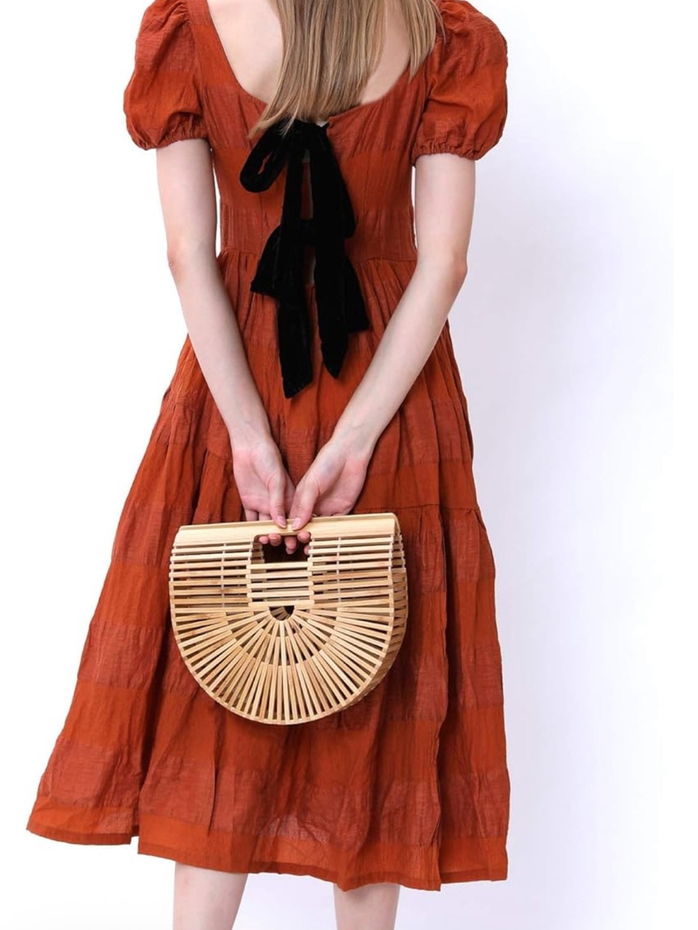 Miuco Womens Bamboo Handbag Handmade Beach Purse - Picture 3 of 7